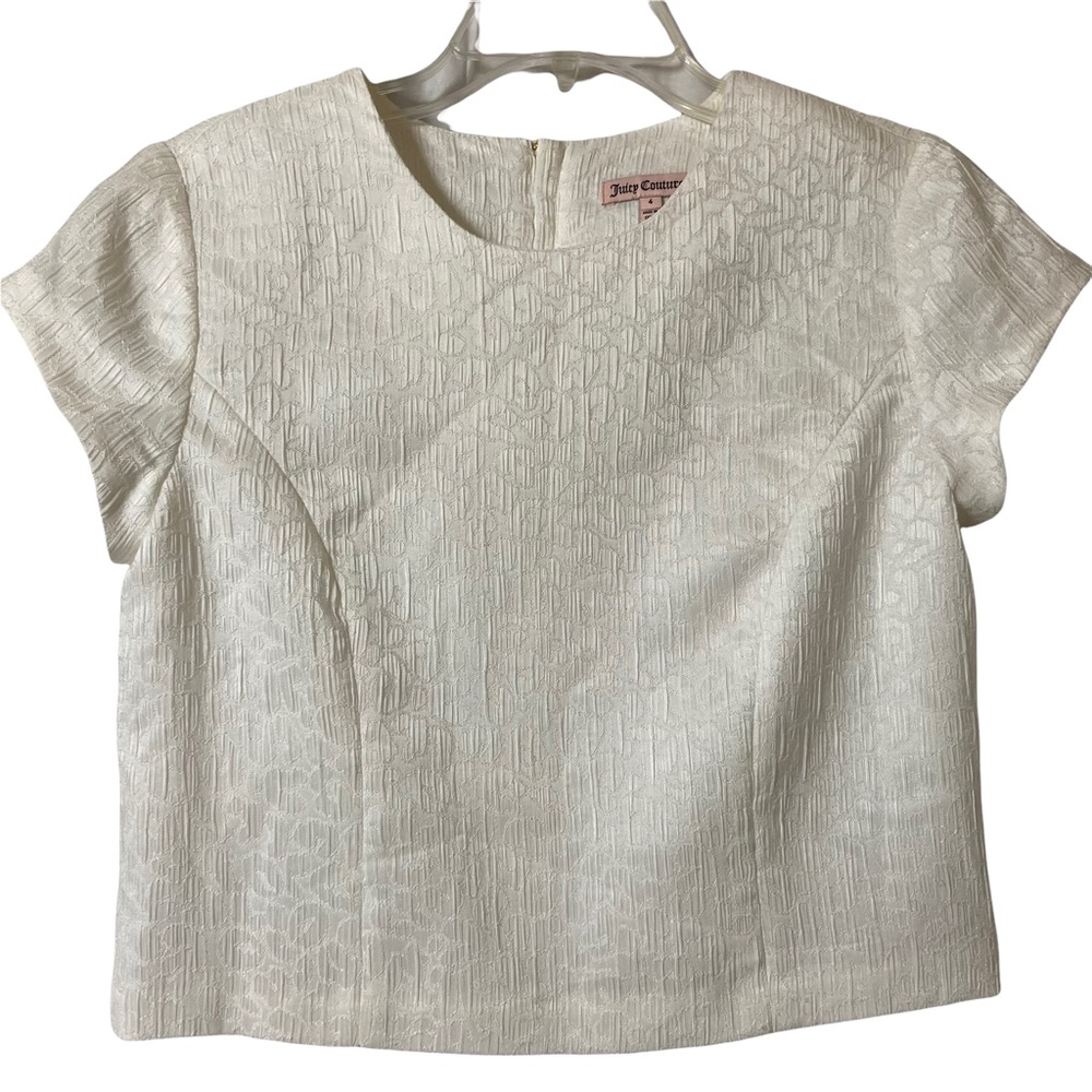 Juicy Couture Cream Cap Sleeve Blouse Size 4